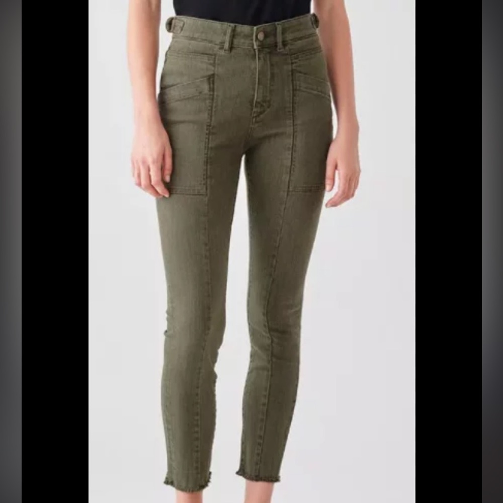 DL1961 Farrow Cropped High Rise Instasculpt Skinny Jeans in Kale 25
